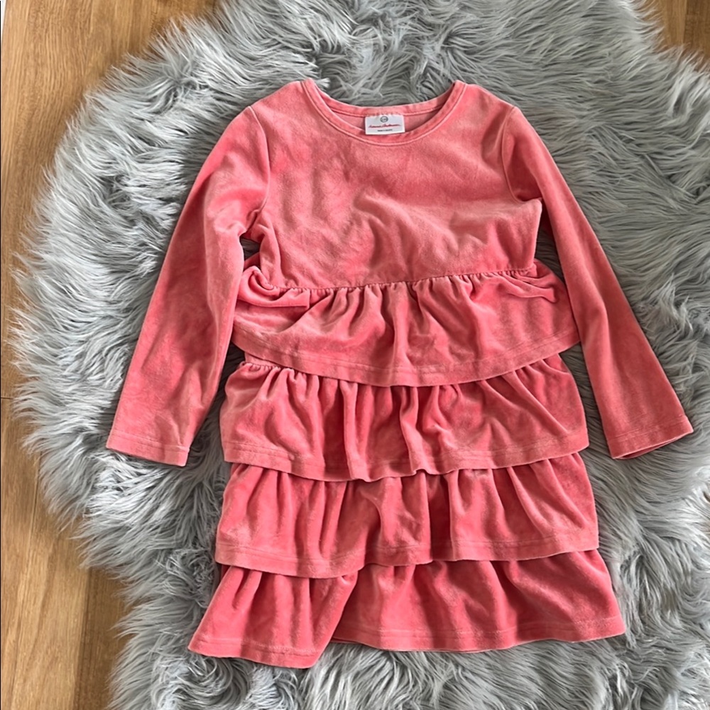 Hanna Andersson Tiered Velvet Dress